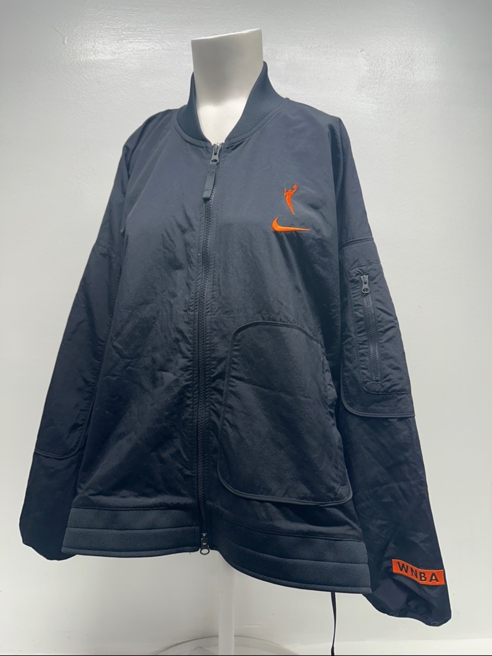 Nike WNBA Jacket Coat Full Zip Heavyweight Basketball Black New Womens Size XL
